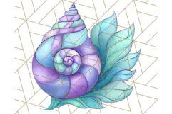 Stained Glass Sea Creatures PNG Clipart, Ocean Fantasy Product Image 4
