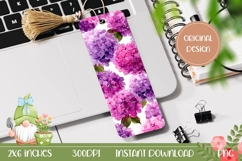 Printable Bookmark Design, Purple Hydrangea Bookmark Product Image 1