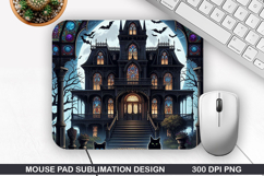 Halloween Cat Mouse Pad Sublimation, Halloween Mouse Pad PNG Product Image 1