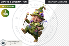 Spring Blossom Gnomes Cliparts Fantasy graphics scrapbooking Product Image 1