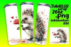 Love-themed Sublimation Tumbler with Watercolor Animals Product Image 1