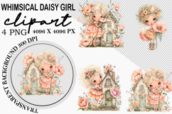 Whimsical Girl Clipart Watercolor png Product Image 1