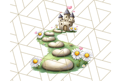 Princess Castle Clipart PNG, Enchanted Garden Artwork Product Image 4