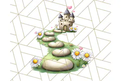 Princess Castle Clipart PNG, Enchanted Garden Artwork Product Image 4