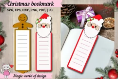 Christmas Bookmark SVG, LayeredS anta Claus gingerbread Product Image 1
