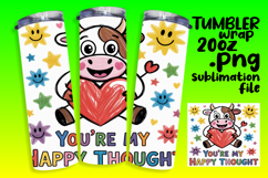 20oz Tumbler Artwork for Sublimation , Cute Cow Product Image 1