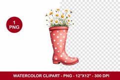 spring png watercolor clipart - daisy stocking Product Image 1