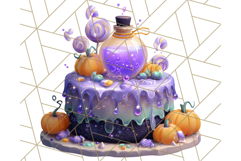 Realistic Halloween Cake Clipart PNG, Spooky Desserts Product Image 4