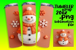 Festive 3D Snowman Tumbler Wrap Holiday Sublimation Product Image 1