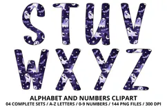 Halloween Alphabet Clipart PNG, watercolor letters doodle Product Image 4