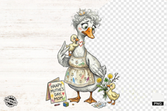 Quirky Whimsical Goose Mom PNG - Mothers Day Clipart Product Image 1
