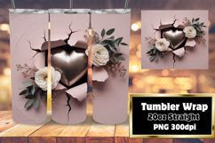 Unique 20oz Tumbler Gift Design , 3D Heart Product Image 1