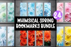 24 Whimsical Flowers Bookmarks Sublimation PNGs I Bookmarks Product Image 1