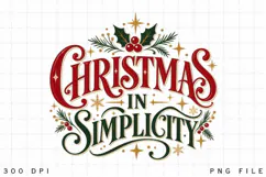 Christmas In Simplicity PNG - Vintage Holiday Typography Product Image 2
