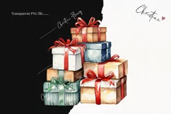 Watercolor Christmas Gifts Clipart | Watercolor Christmas Product Image 2