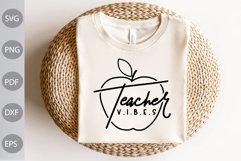 Teacher Vibes SVG Cut Files | Teacher Tshirt Svg Design Product Image 3