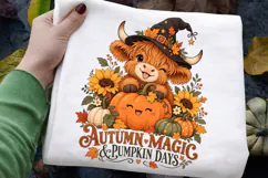 Autumn Magic and Pumpkin Days Highland Cow Halloween Fall Product Image 1