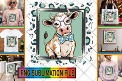 VIBRANT TSHIRT Ideas PNG, Cute Cow Product Image 1
