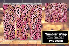 20oz Tumbler 3D Leopard Glitter Sublimation Product Image 1