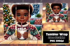African American Xmas Spirit Tumbler 20oz PNG Product Image 1