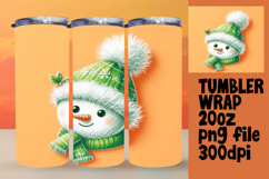 GRACEFUL 20oz Tumbler Design for Sublimation , Snowman Product Image 1