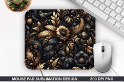 Flowers Mouse Pad Sublimation, Autumn Mouse Pad PNG Design Product Image 1