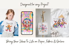 Disco Christmas Watercolor Clipart Groovy Christmas Product Image 11