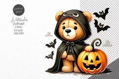 Halloween clipart, Teddy bear clipart, Autumn clipart Product Image 1