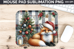 Watercolor Fox stock Mouse Pad Sublimation - Christmas PNG Product Image 1