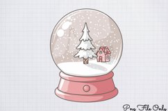 Cute Pink Christmas Watercolor Clipart Bundle PNG Product Image 1