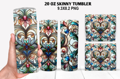 Flower Skinny Tumbler 20oz Wrap Design, Winter Tumbler Wrap Product Image 1
