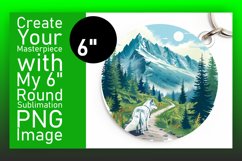 Cute Canine Adventure Circle Design Sublimation Keychain Product Image 1