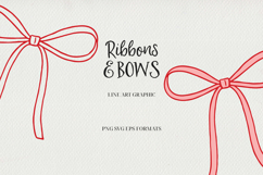 Ribbons &amp; Bows Line Art Clipart SVG | PNG | EPS Product Image 1