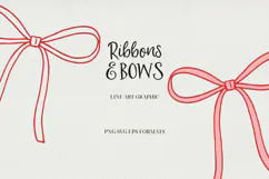 Ribbons & Bows Line Art Clipart SVG | PNG | EPS Product Image 1