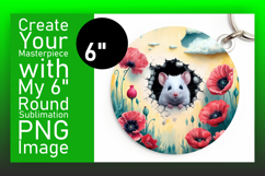 Artistic Keychain Circle Design Template , Animals In Wall Product Image 1