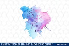 Watercolor Splashes Background Clipart Product Image 1
