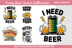 Funny Beer Quotes Sublimation PNG Product Image 1