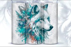 4 Polar Wolf Seamless Tumbler Wrap 20 oz Product Image 4