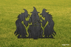 Halloween Witches Garden Stake Laser Cut | Glowforge | SVG Product Image 2