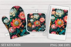 Flowers Oven Mitt Design. Flowers Square Pot Holder Product Image 1