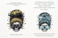 Messy Bun Skull Mom Clipart Product Image 2