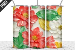 3D Flowers Tumbler Wrap | Sublimation Design | Tumble PNG Product Image 5