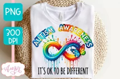 Autism Awareness PNG sublimation, It's ok to be different Product Image 2