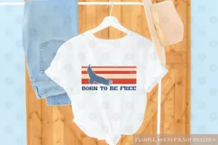 Born to be Free Png Sublimation | Patriotic Eagle PNG Product Image 3