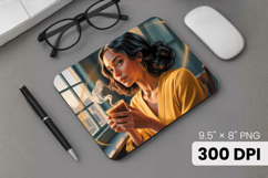 Afro Girl / Woman braided hair Mouse Pad, Black Queen PNG Product Image 1