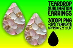 Unique Teardrop Design for Sublimation , 3D Flower Product Image 1