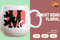Sunset Boho Floral Monogram Product Image 1