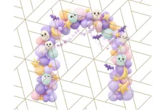 Pastel Halloween Town PNG Clipart, Spooky Shops & Homes Png Product Image 4
