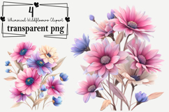 Whimsical Wildflowers Clipart Watercolor PNG Product Image 1