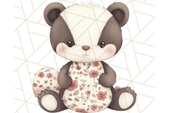 Pink Floral Stuffed Animal Clipart PNG, Cute Stuffed Animals Product Image 4